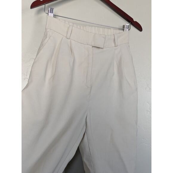 H&M Pants Womens Size 4 High Rise Pleated Straight Leg Khaki Pockets Preppy‎ - Picture 10 of 11